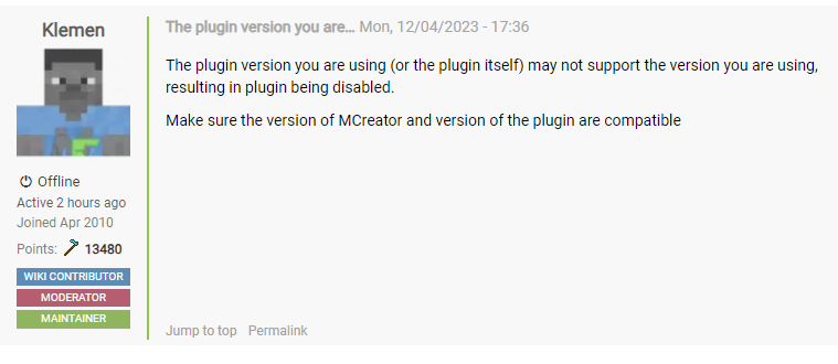 Salami_Dev's tweet photo. ight so a nightmare just came true, my mod shit the bed due to me upating mcreator and geckolib, now refusing to even start up. entirely unusable as of right now. and the forum and literal head of the software just hit me with this even though i literally mentioned this already. https://t.co/bV7EhGfFbe