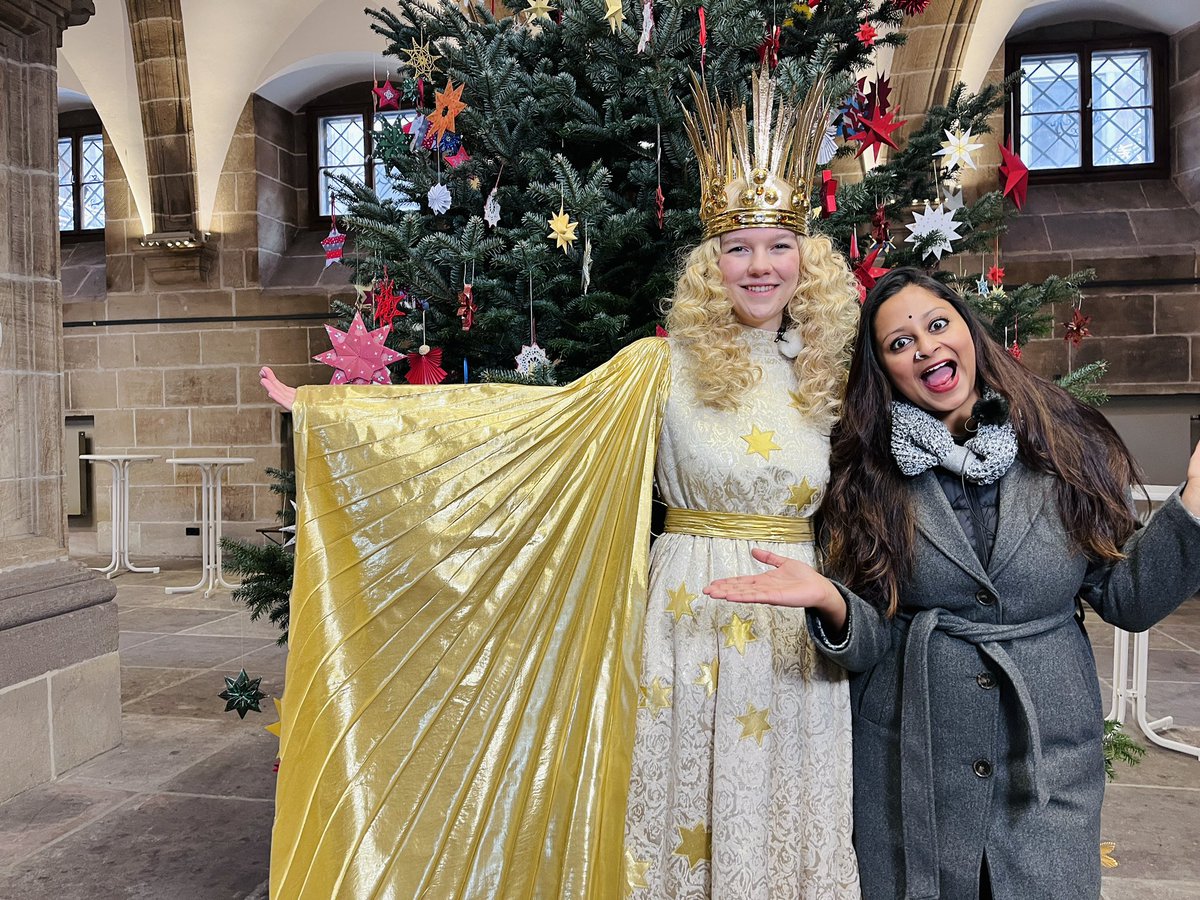 Just met the #christkind today and still cannot believe that I did. What do you think we spoke about? #Christmas2023 #Weihnachtsmarkt #Nürnberg