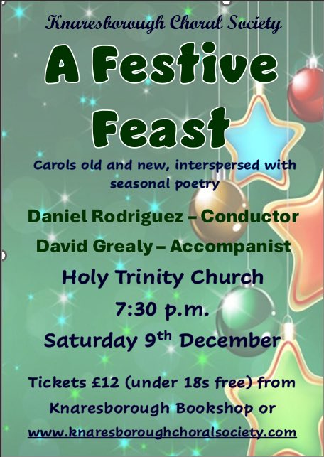 Knaresborough Choral Society (@kborochoral) on Twitter photo This yearâs Christmas Concert on Sat 9th December features a festive feast of carols old and new interspersed with seasonal poetry⊠enjoy a real taste of Christmas! Tickets on sale now at <a href="/CastlegateBooks/">Castlegate Books in Knaresborough</a> Knaresborough, or online or on the door. This yearâs Christmas Concert on Sat 9th December features a festive feast of carols old and new interspersed with seasonal poetry⊠enjoy a real taste of Christmas! Tickets on sale now at <a href="/CastlegateBooks/">Castlegate Books in Knaresborough</a> Knaresborough, or online or on the door.