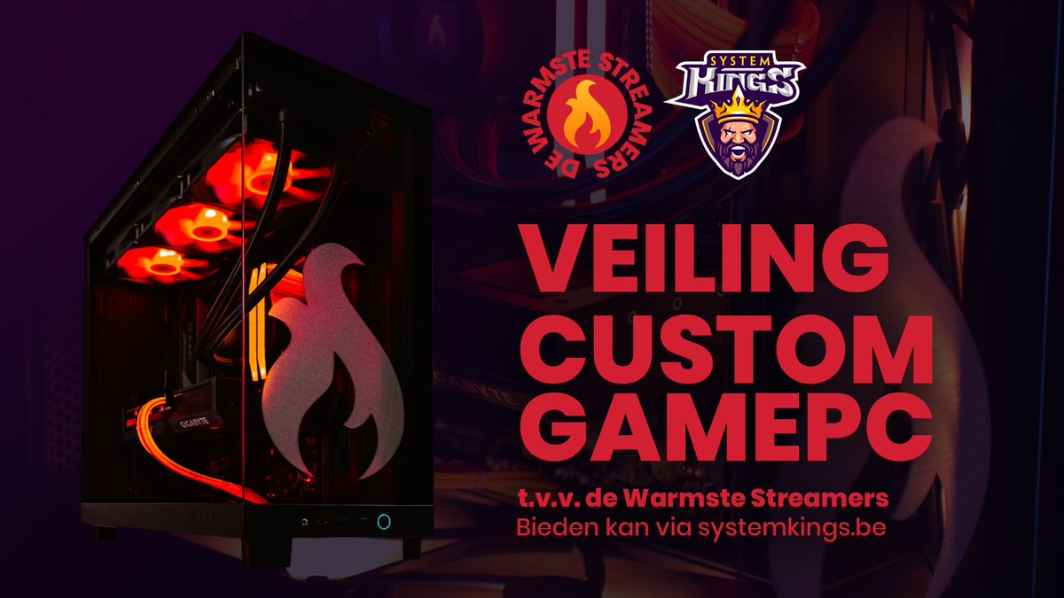 warmestreamers's tweet photo. Toevallig op zoek naar een nieuwe PC? Wat denk je van een nieuwe custom build van @KingsSystem die ze veilen ten voordele van onze actie? https://t.co/Ms7NrYY1Tv https://t.co/YhRTWSwkdM
