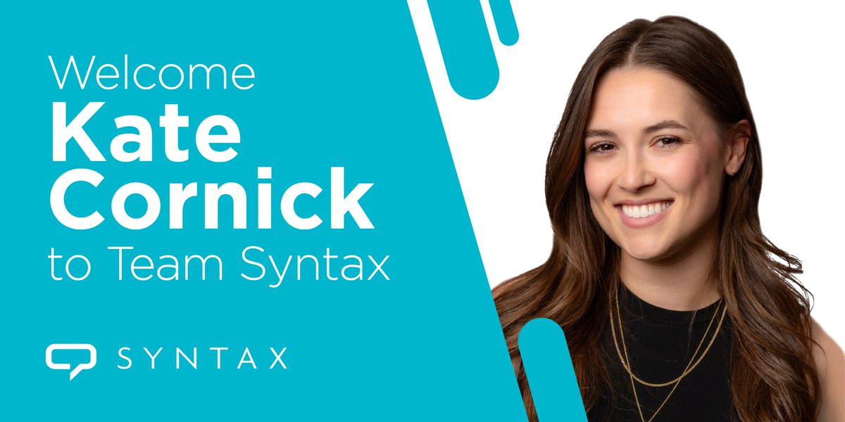 SyntaxStrategic's tweet image. We’re pleased to announce @katecornick is joining Syntax as Director of Media and Public Affairs. Kate comes to us from CBC where she worked most recently as a producer with @TheCurrentCBC.