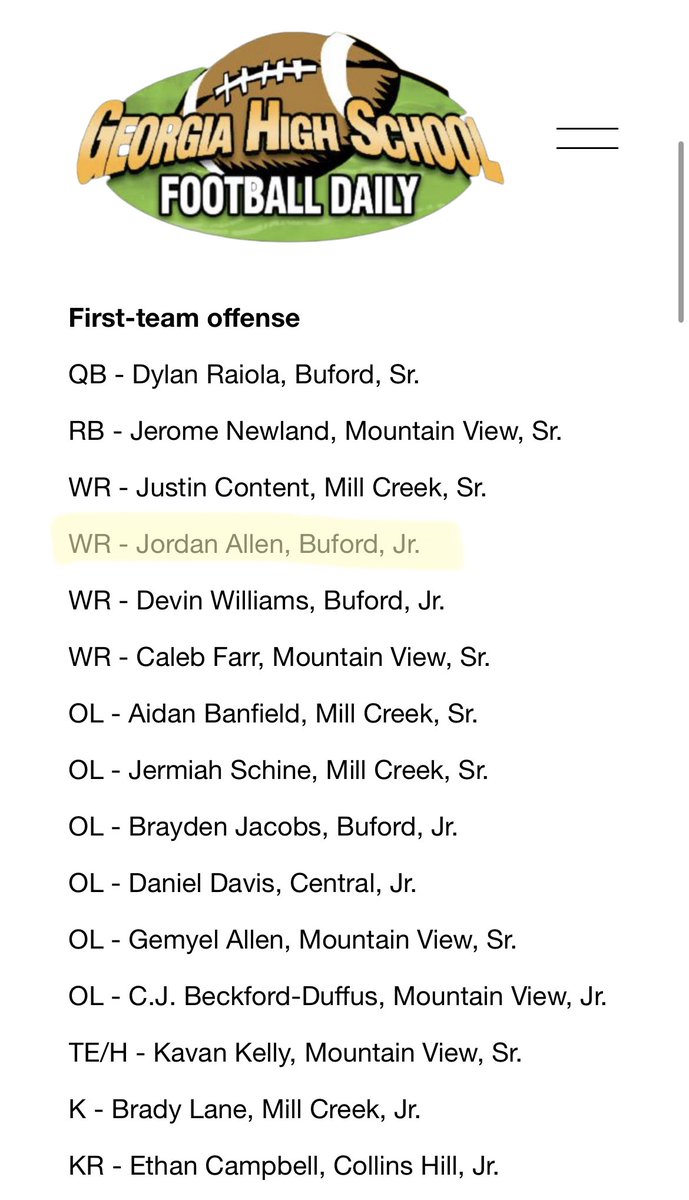 Honored to be named first team all region!