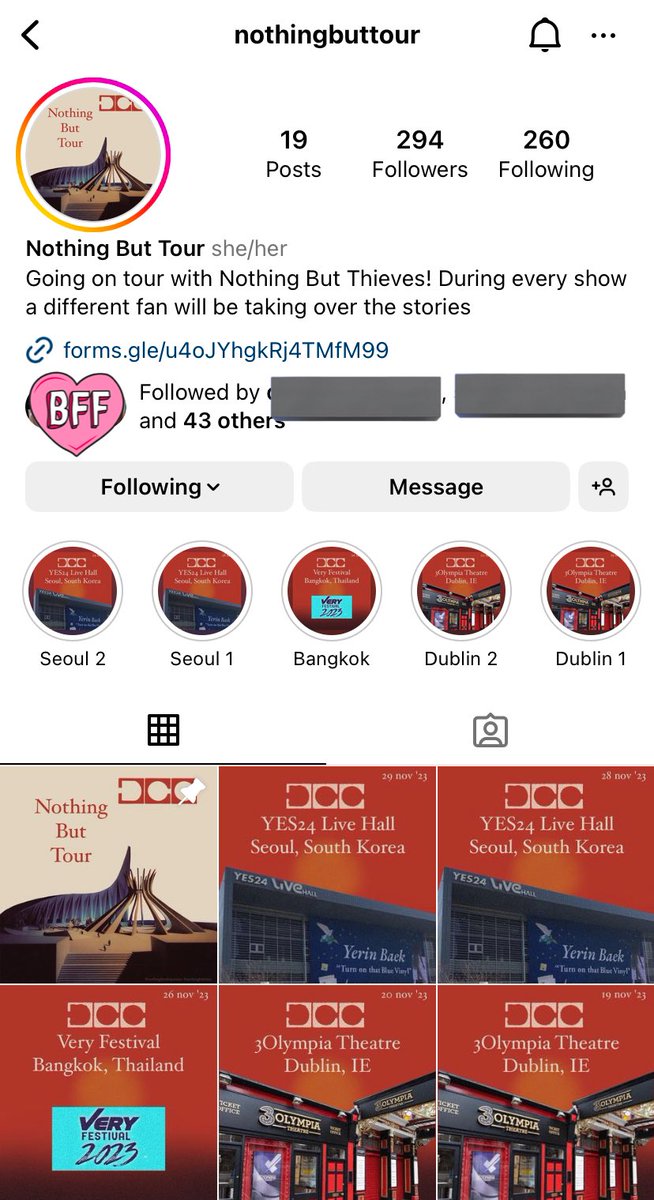 It is time to promote my little tour project again 🫶 are you going to any upcoming shows or do you like to see stories about it? Head over to Instagram and have a little look 🥰 <a href="/NBThieves/">Nothing But Thieves</a> <a href="/thiefties/">Nothing But Fans</a>