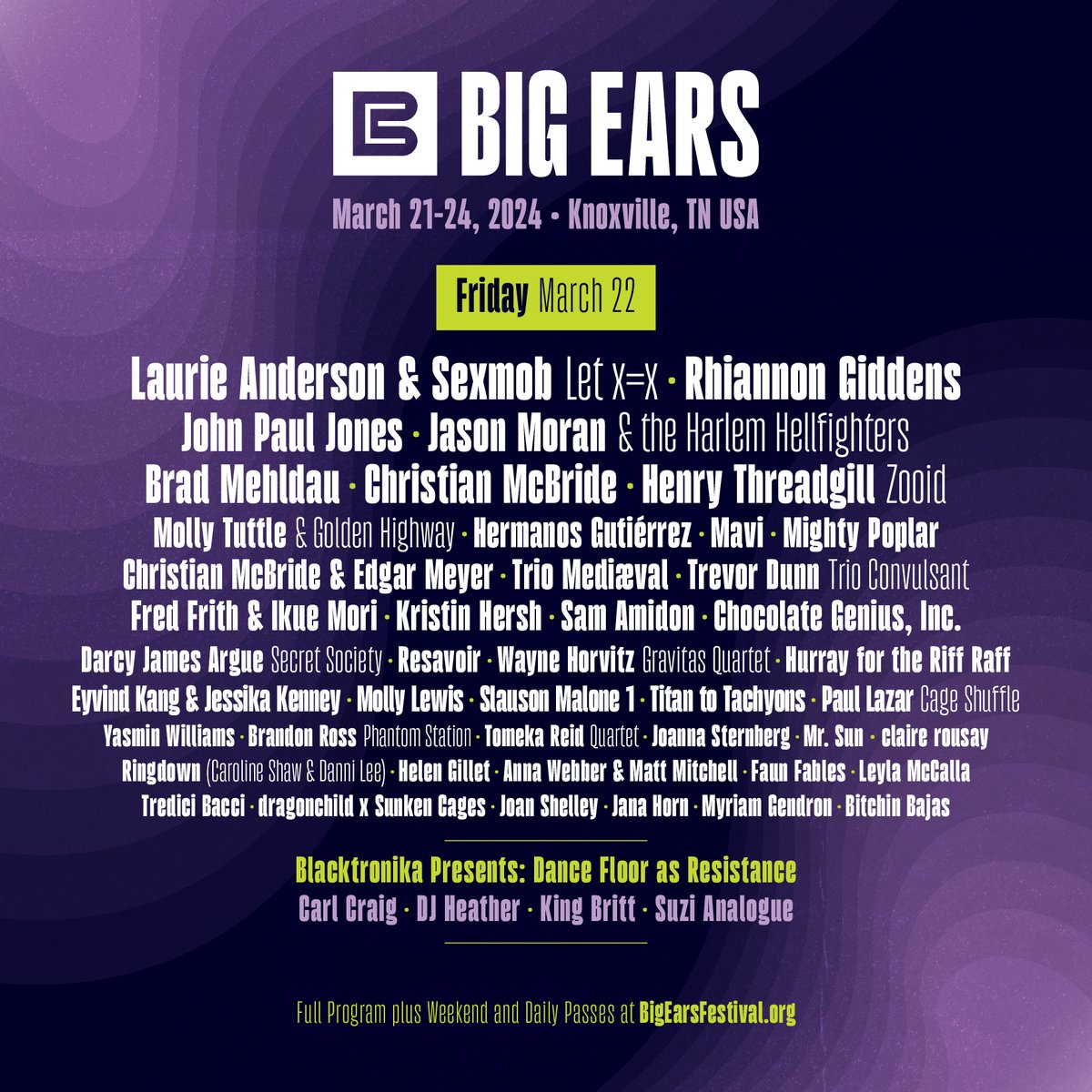Mighty Poplar will play @bigearsfestival next year in Knoxville, TN on Friday, March 22! Find tickets and see all upcoming tour dates at mightypoplar.com