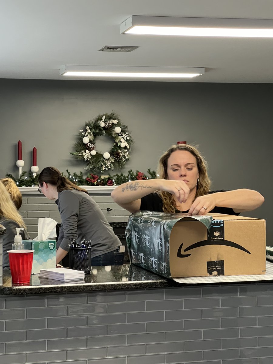 OckerAccounting's tweet photo. The Ocker team was able to get together again this year to donate gifts to local families in need. Last Friday we got in the holiday spirit and gathered to wrap the gifts and enjoy some time together! Check out some photos from the event below: https://t.co/p9Jiu8yp3m