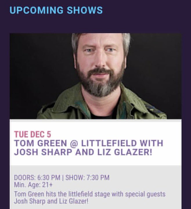 Hello #Brooklyn #NYC come see me tomorrow Tuesday Dec 5 <a href="/littlefieldnyc/">littlefield</a> get tickets