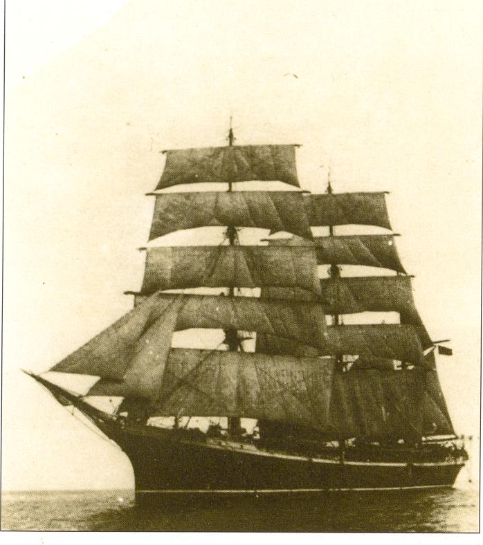 A lovely night speaking to a scurvy and mutinous crew onboard <a href="/The_Tall_Ship/">The Tall Ship</a>. 

Home to my hammock with a doggy-bag of delicious buffet treats, and a fine bottle of grog.

Pic: The Glenlee, under sail in 1922, when she was the Spanish training ship, Galatea.