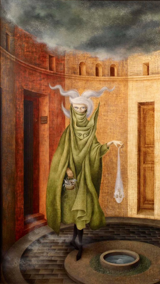 historiayarte_'s tweet photo. “Mujer saliendo del psicoanalista” es una obra de la pintora surrealista española Remedios Varo creada en 1960. https://t.co/ntW38HS266