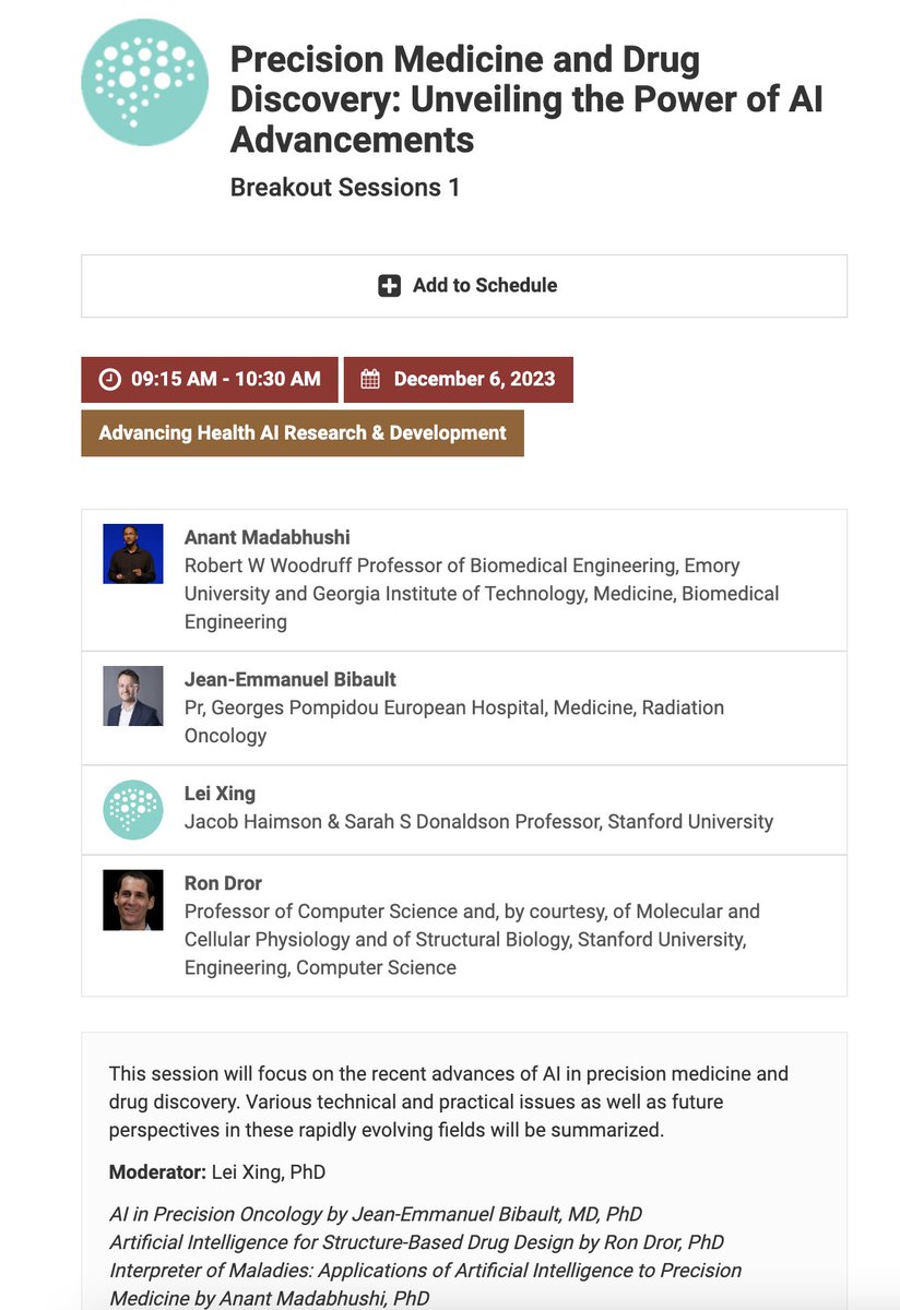 AI+HEALTH 2023 is almost here! Join us online Dec 6-7 for Stanford's largest annual health AI conference, where we explore exciting AI applications & critical topics across 20 sessions with 80+ speakers & 1000+ attendees. Register today! stanford.io/3wVpMfD #StanfordAIHealth