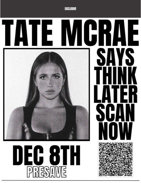 McRaesHQ's tweet photo. 7 DAYS OF THINK LATER DAY THREE 🔪
Print one of the posters below and hang them up throughout your city! make sure to tag us on either twitter or insta @t8mcraetours & @McRaesHQ and use the #7daysofthinklater showing us you spreading the THINK LATER agenda! https://t.co/UAUsoyiFay