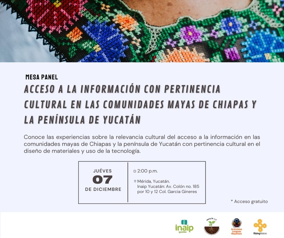 Conoce la importancia de ejercer el derecho al acceso a la información con #PertinenciaCultural en este esfuerzo conjunto entre el <a href="/Inaip/">Inaip Yucatán</a>, <a href="/risingvoices/">risingvoices</a>  y #Kintiltik, visita los puntos demostrativos. #ParticipaciónCiudadana! 🌍🤝 #AccesoALaInformación #LenguasMayenses #PlanDai