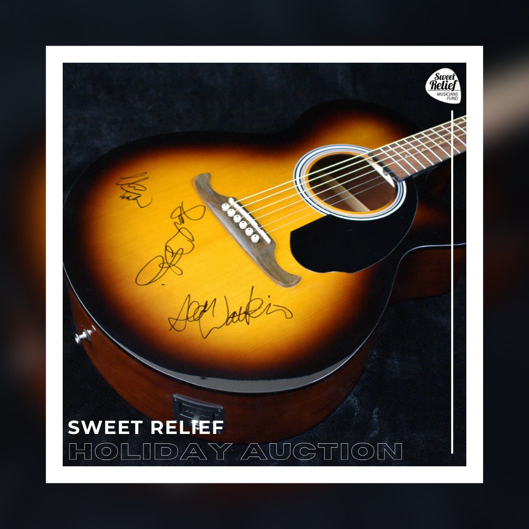 Bidding Closes Soon! We’ve partnered with @sweetrelief to help raise funds for musicians & industry workers dealing with illness, disability, or age-related problems.  Bid now to win 2 tickets to a show in 2024 and this signed guitar! bit.ly/49PMoPV