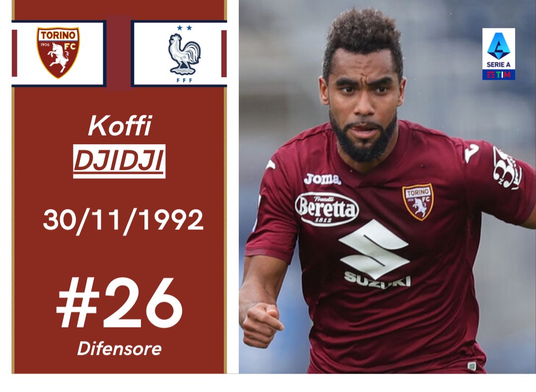 ▪️Koffi #Djidji 🇫🇷 diventa il 2° francese nella nostra storia a raggiungere 1️⃣0️⃣0️⃣ presenze in granata, dopo Antoine #Bonifaci 🇫🇷 (102 presenze, 1957 - 1960). 🥈
Congratulazioni Koffi! 🐂

#TorinoAtalanta #SerieATIM