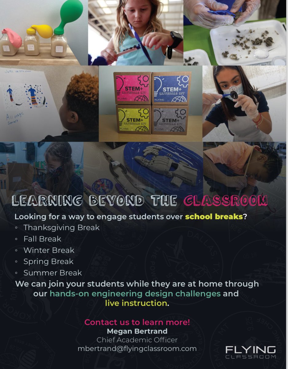 Engage students during school breaks with @Flyingclassr00m @Captainirving @ExcelinEd @STEMecosystems @EducationFL @SuptDotres @fetc @summerlearning