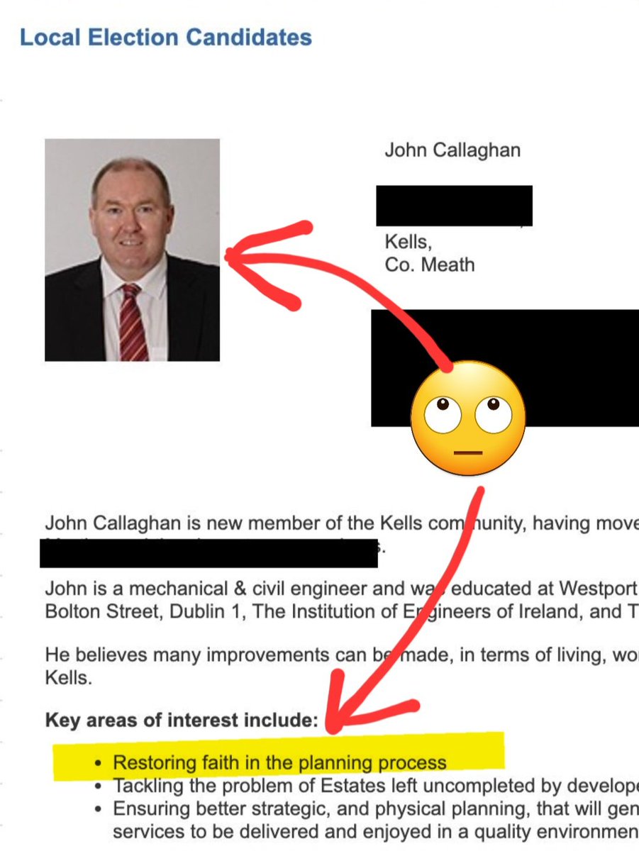 The good people of Kells knew what they were dealing with at the local elections 2009.
John Callaghan, just 51 votes.
His election tag line was 'restoring faith in the planning process' 
#rteinvestigates #rtept #extortion