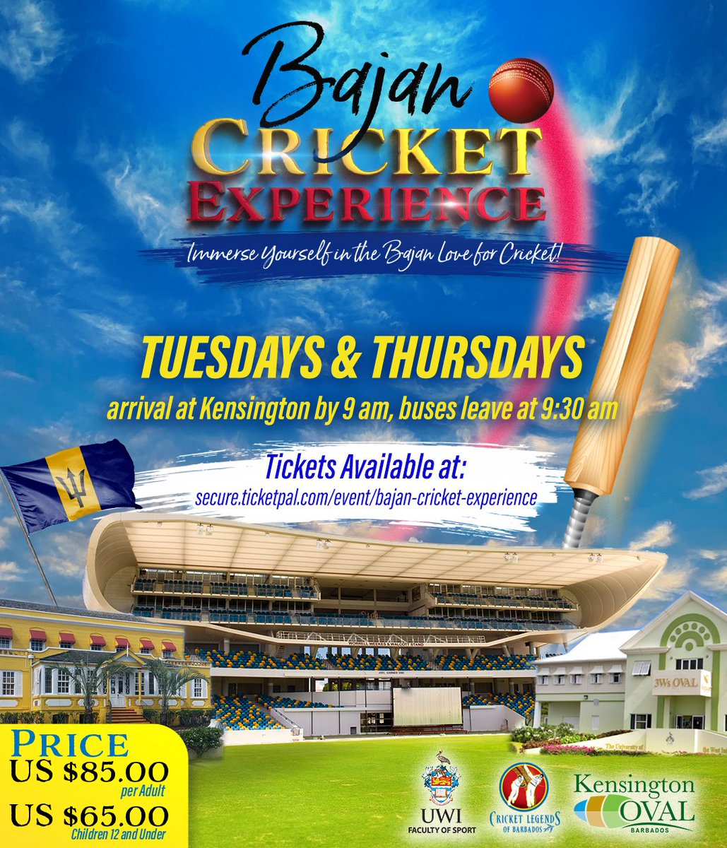 We invite you to experience our Bajan Cricket Experience. 

#bajancricketexperience #kensingtonoval #marblecricket #barmyarmy