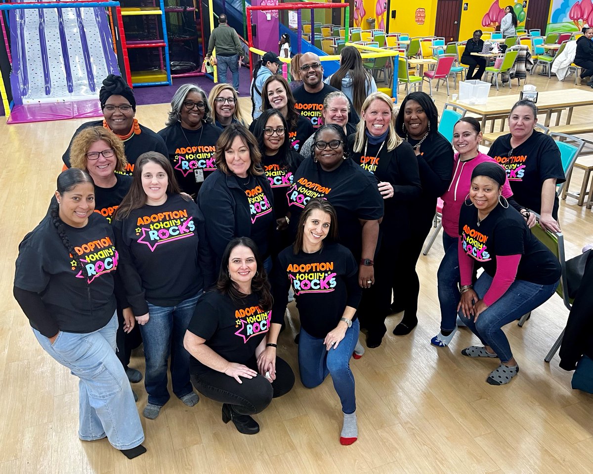 Adoption Totally Rocks! #TeamDCF Camden offices recently celebrated their 2023 adoptions with over 30 families at an indoor amusement park!🤸‍♀️
 
🍕Families enjoyed pizza, cupcakes, face painting, and gift baskets. Congrats to staff for such a special and meaningful event! 🥳