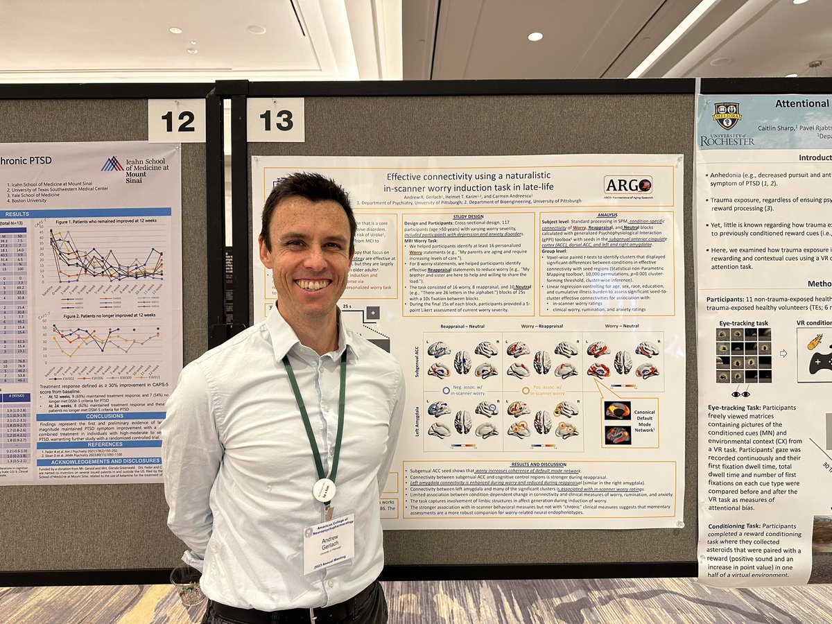 Hey #ACNP2023, stop by poster 13 tonight to chat about worry, reappraisal, brains, or whatever else is on your mind!