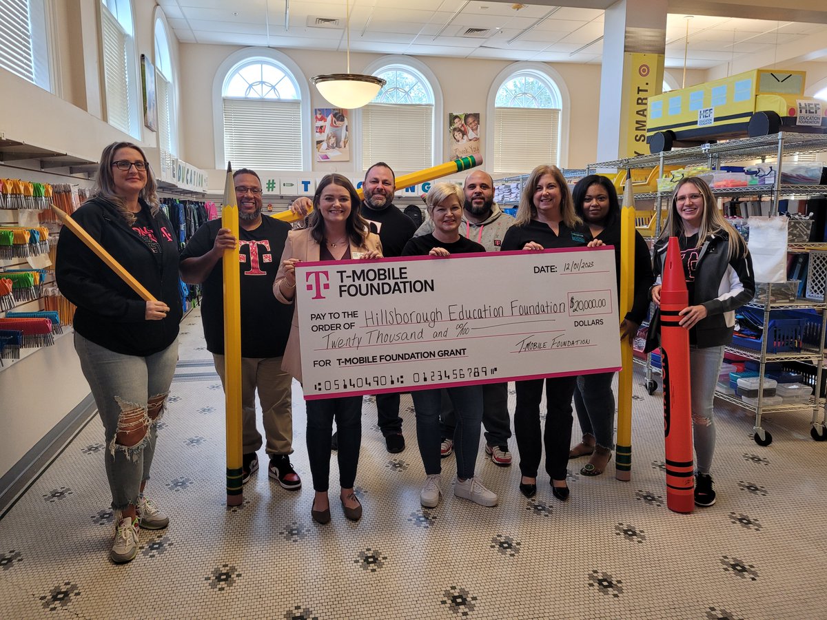 Thanks to a $20,000 donation from @TMobile, 16 teachers from 13 @HillsboroughSch campuses received funding for their School and Classroom Enrichment Grant submissions! 🥳
