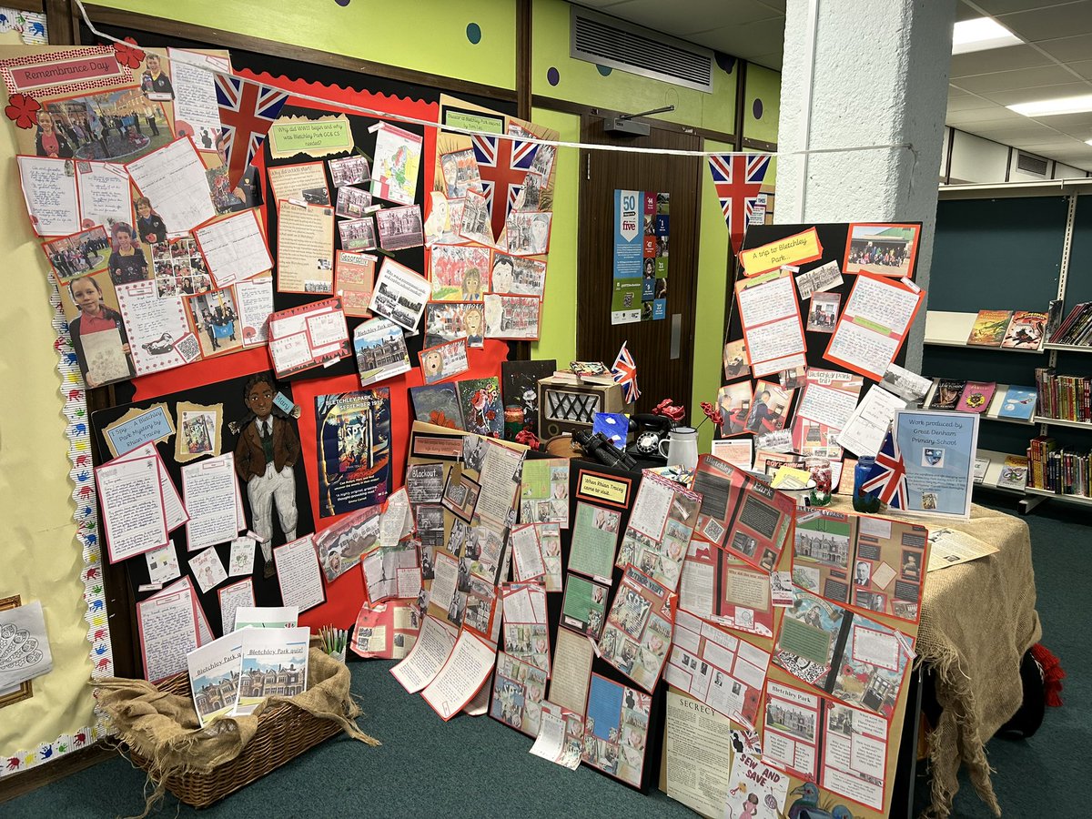 GWintonGDPS's tweet photo. Great to see so many families @GreatDenhamPS join our year 6’s for their fabulous finish - sharing all they have learnt about WWII, Bletchley Park &amp; promoting ‘I Spy A Bletchley Park Mystery’ @RhianTracey @piccadillypress @bletchleypark https://t.co/TVtTZD33sO