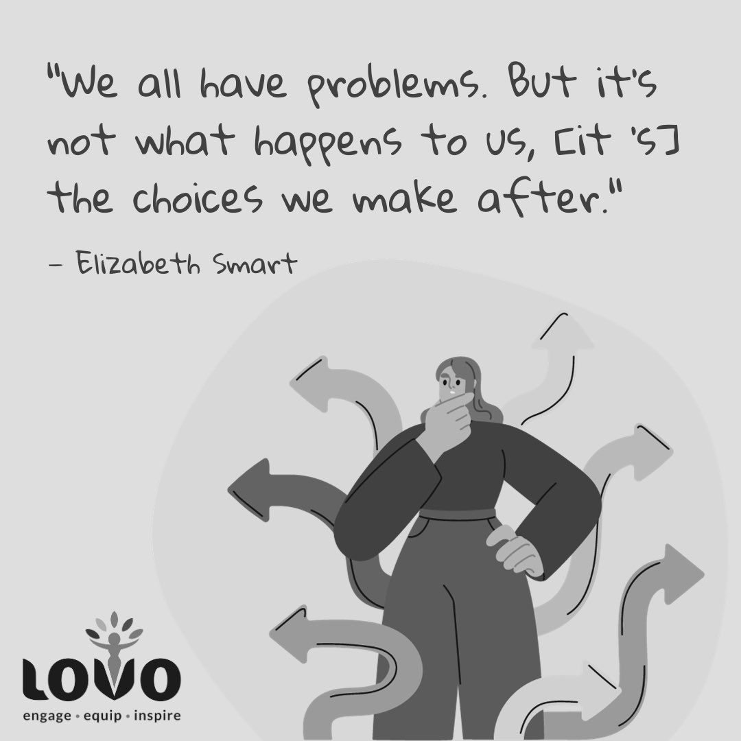 'We all have problems. But it's not what happens to us, [it's] the choices we make after.'
— Elizabeth Smart

#lovocic #LOVO #lovoinspirationalquotes #inspirewithlovo #smartchoices #elizabethsmart #londonwomen