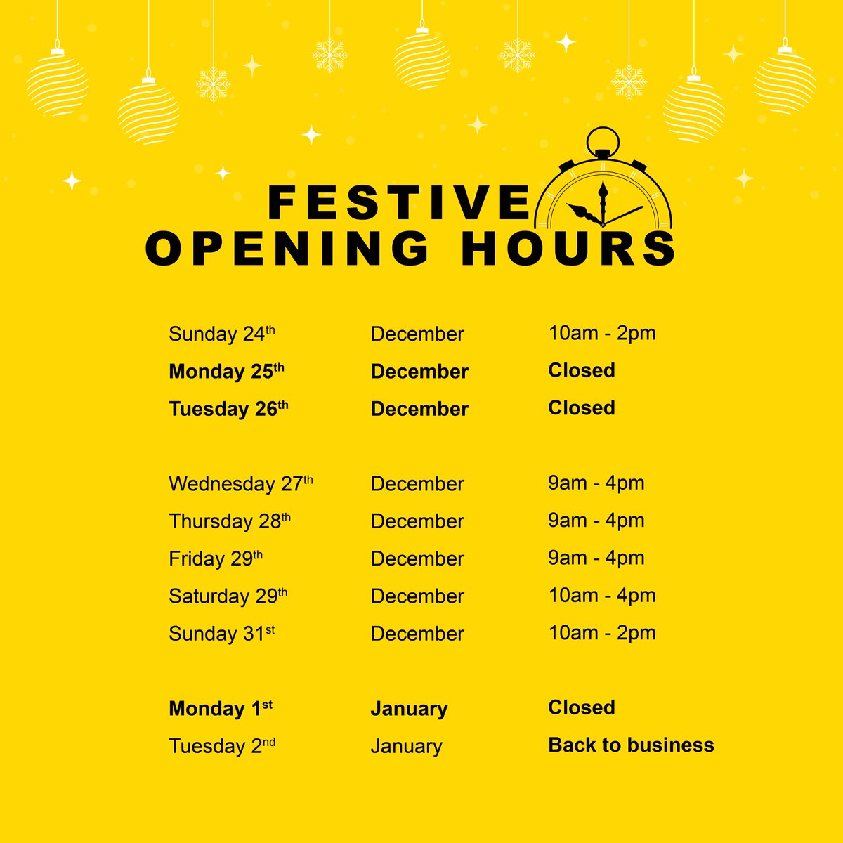 The most magical time of year is underway! Storage World will be taking some time to celebrate ✨

⏰ Please note our holiday opening hours.
