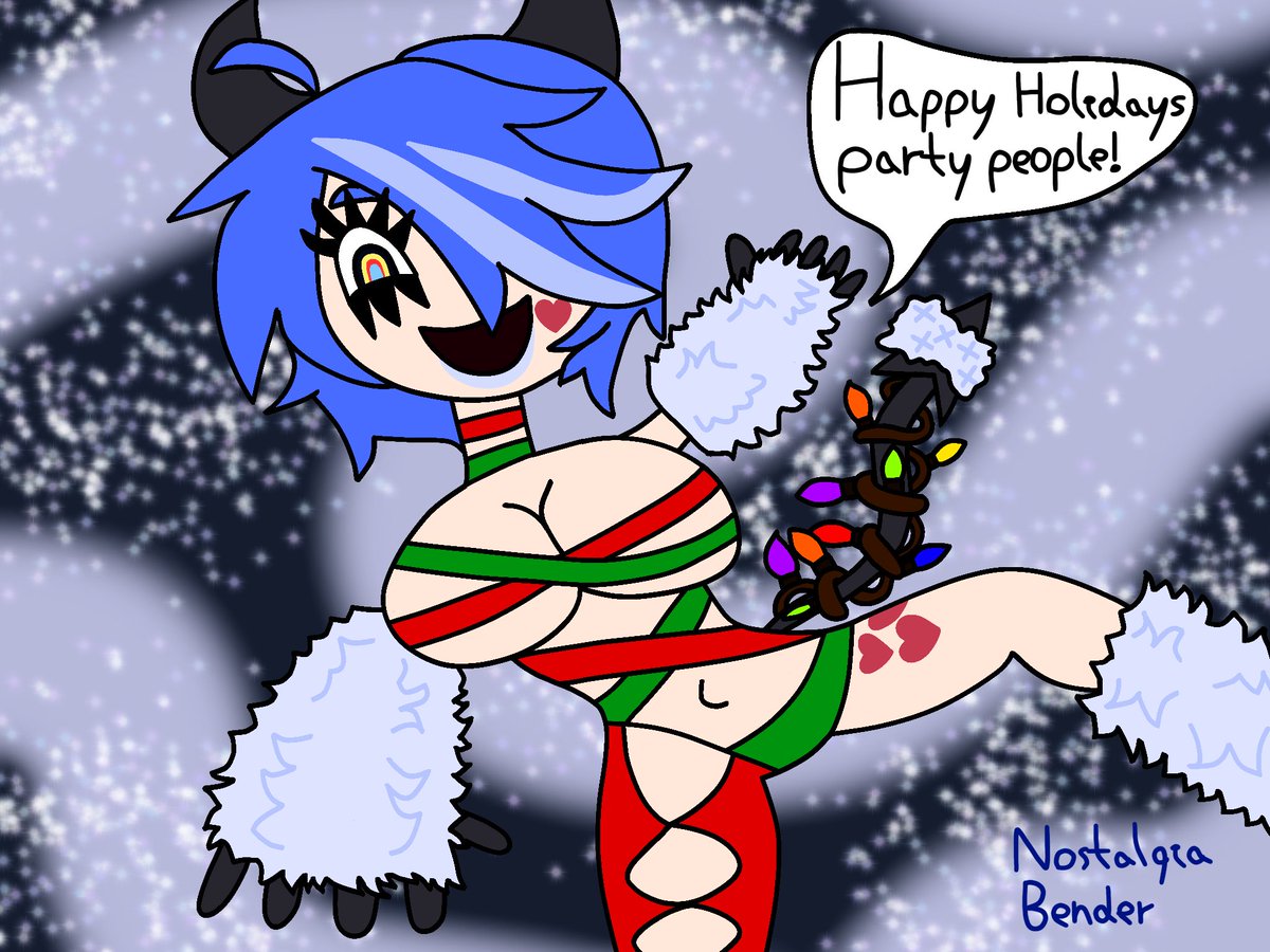Flexanima the Party Demon wishes everyone a happy holidays with a festive color palette #HappyHolidays