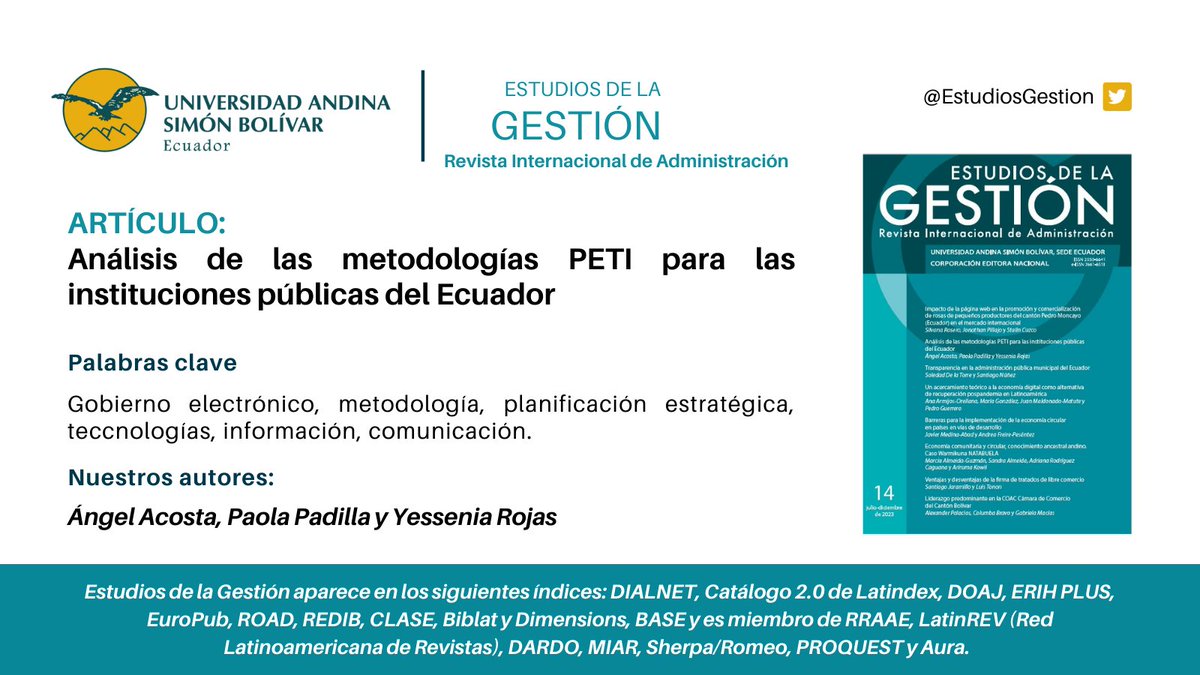 Revista ESTUDIOS de la GESTIÓN tweet media