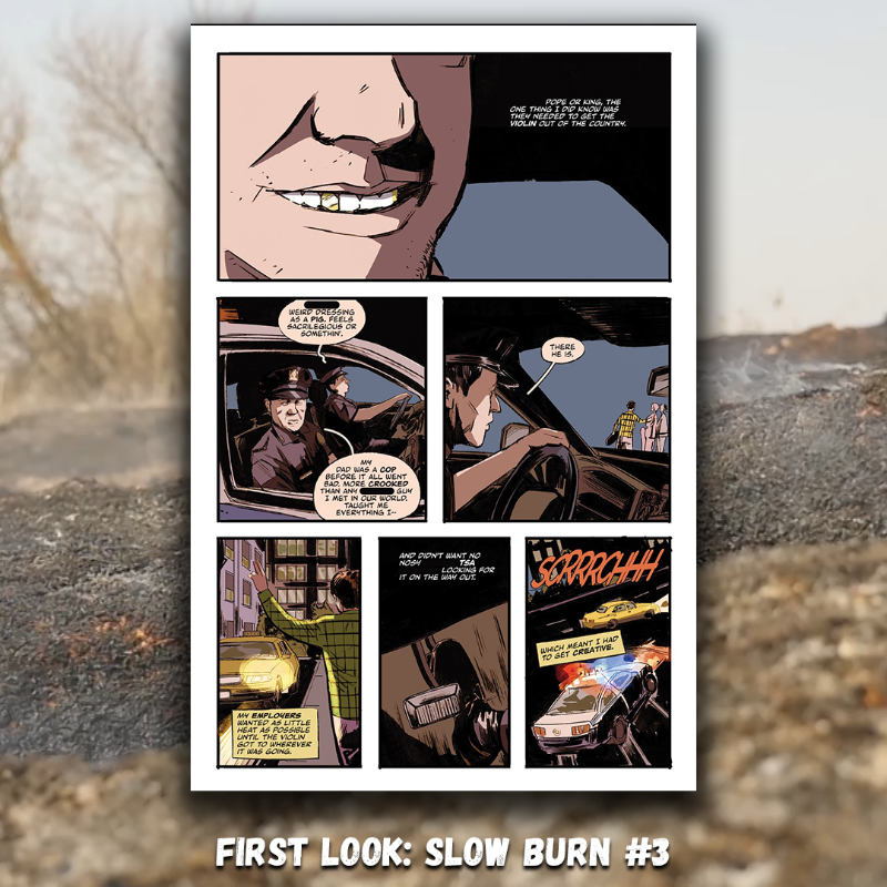 boomstudios's tweet photo. Here’s your first look at SLOW BURN #3, the next chapter of the red hot new series by writer @olliemasters, artist @PierL_Minotti, colorist @AlexSant88, and letterer @HassanOE!

#FinalOrderCutoff for this issue is TODAY and available in comic book shops Wednesday, December 27th!