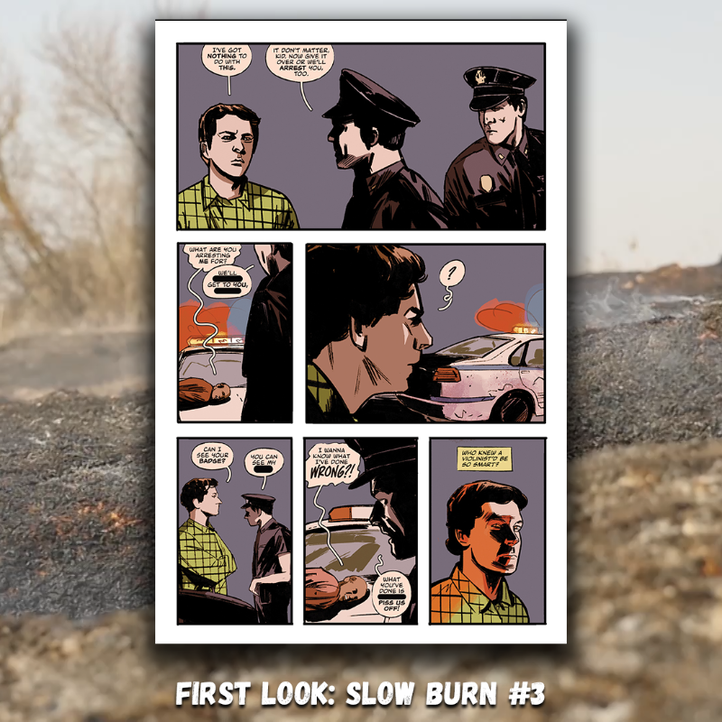 boomstudios's tweet photo. Here’s your first look at SLOW BURN #3, the next chapter of the red hot new series by writer @olliemasters, artist @PierL_Minotti, colorist @AlexSant88, and letterer @HassanOE!

#FinalOrderCutoff for this issue is TODAY and available in comic book shops Wednesday, December 27th!