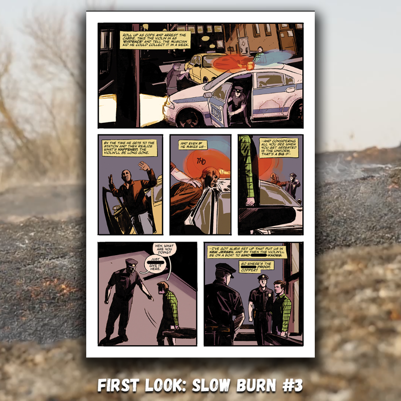 boomstudios's tweet photo. Here’s your first look at SLOW BURN #3, the next chapter of the red hot new series by writer @olliemasters, artist @PierL_Minotti, colorist @AlexSant88, and letterer @HassanOE!

#FinalOrderCutoff for this issue is TODAY and available in comic book shops Wednesday, December 27th!