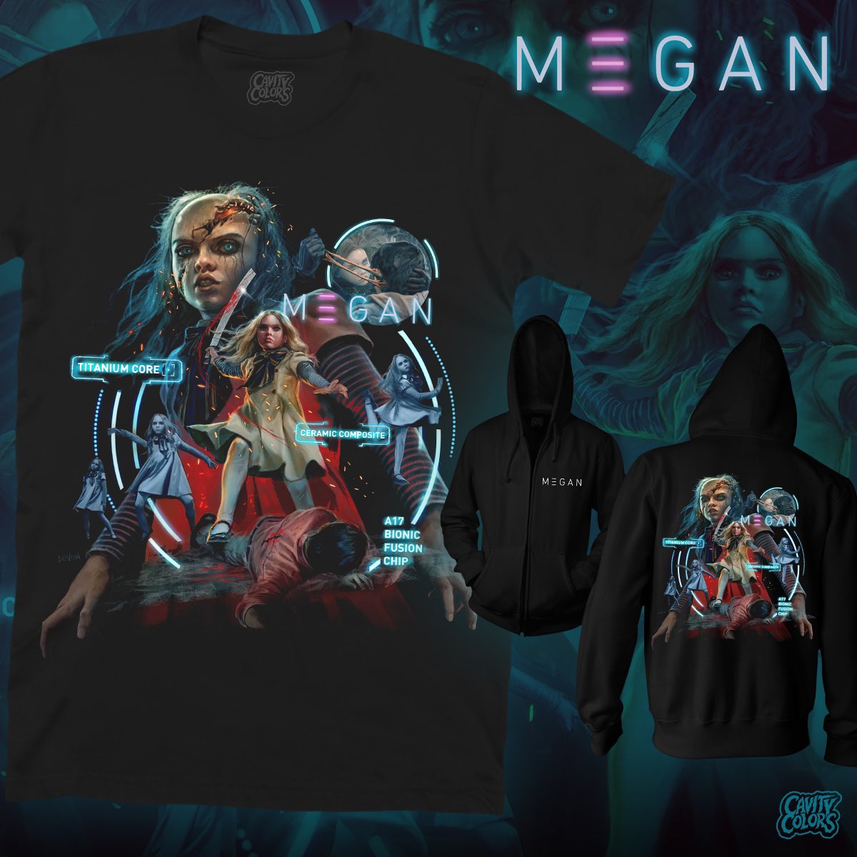 👩🏼 AVAILABLE NOW! ⚡️ All new officially licensed M3GAN tee & zip-up hoodies! You should probably run… and get yours before it’s too late. SLAY! 💅 SHOP 👉 CAVITYCOLORS.COM 💬What are you getting? Let us know!