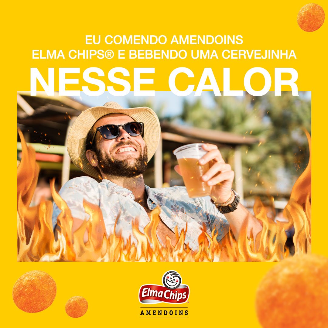 Faz calor e a gente esbarra na cervejinha e Amendoins Elma Chips®️. Não dá para entender o que acontece.