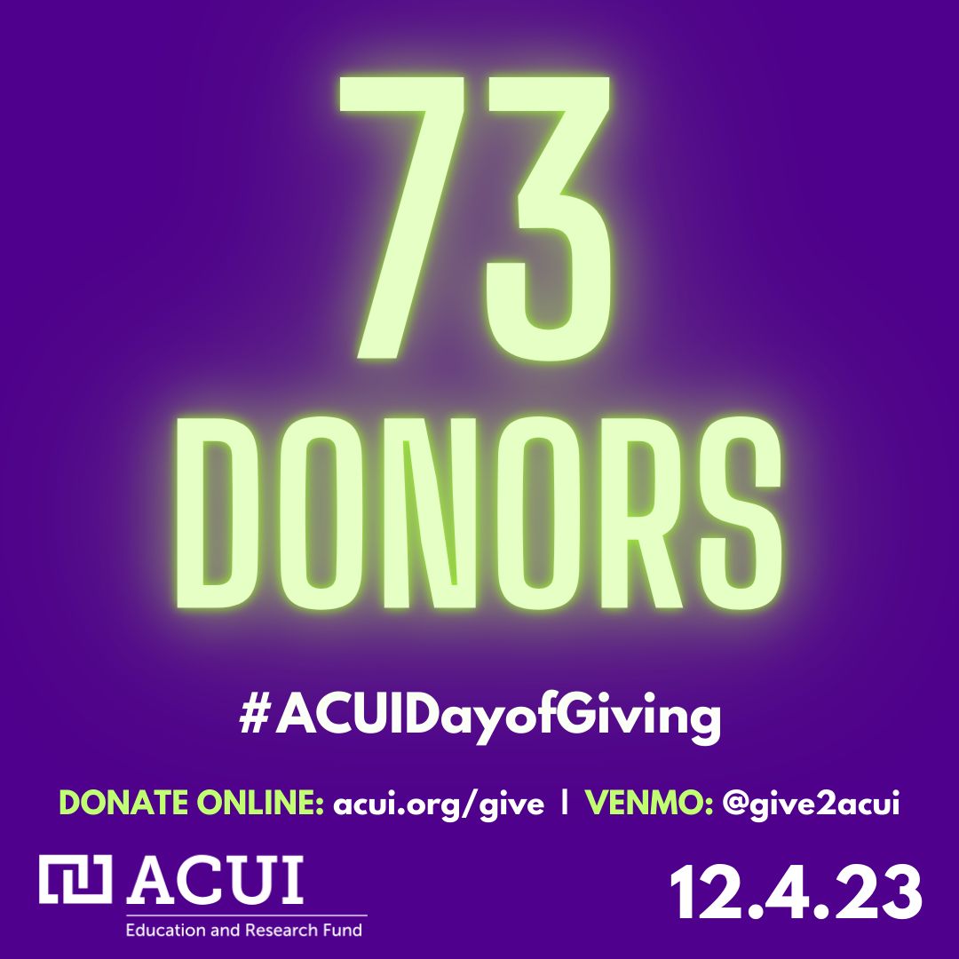 ACUItweets's tweet photo. Thank you so much to the 73 individuals who have participated in the #ACUIDayofGiving so far! Will you be an additional donor to help us get to 125? 🙏 https://t.co/YuvoNTHlTB
