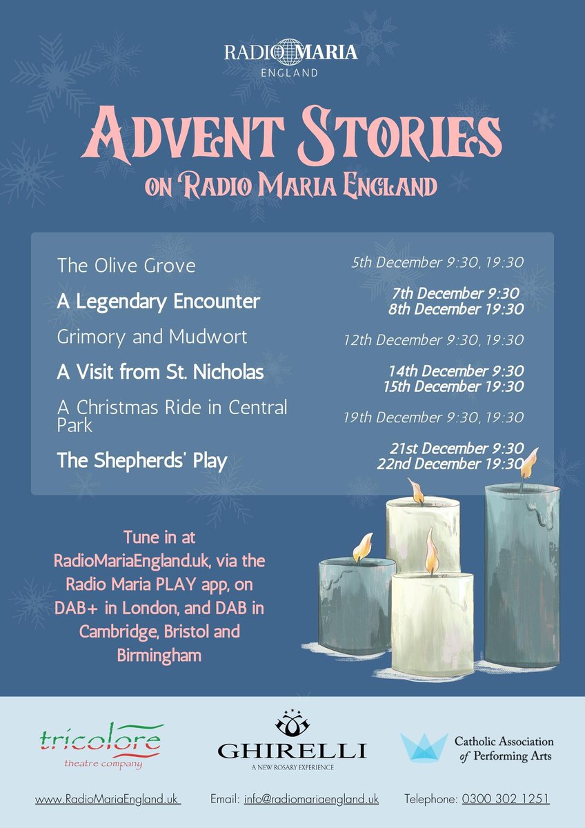 Listen live or to the podcasts after they have been broadcast . Happy #Advent 2023! radiomariaengland.uk/advent-stories/