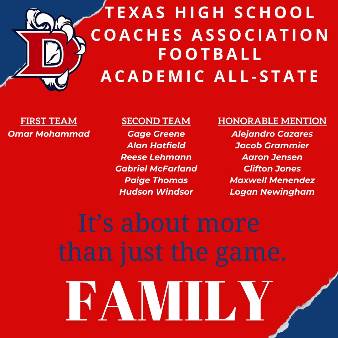 Proud of these football players and student athletic trainers for what they have given to the program while achieving academic success in the classroom.
FAMILY