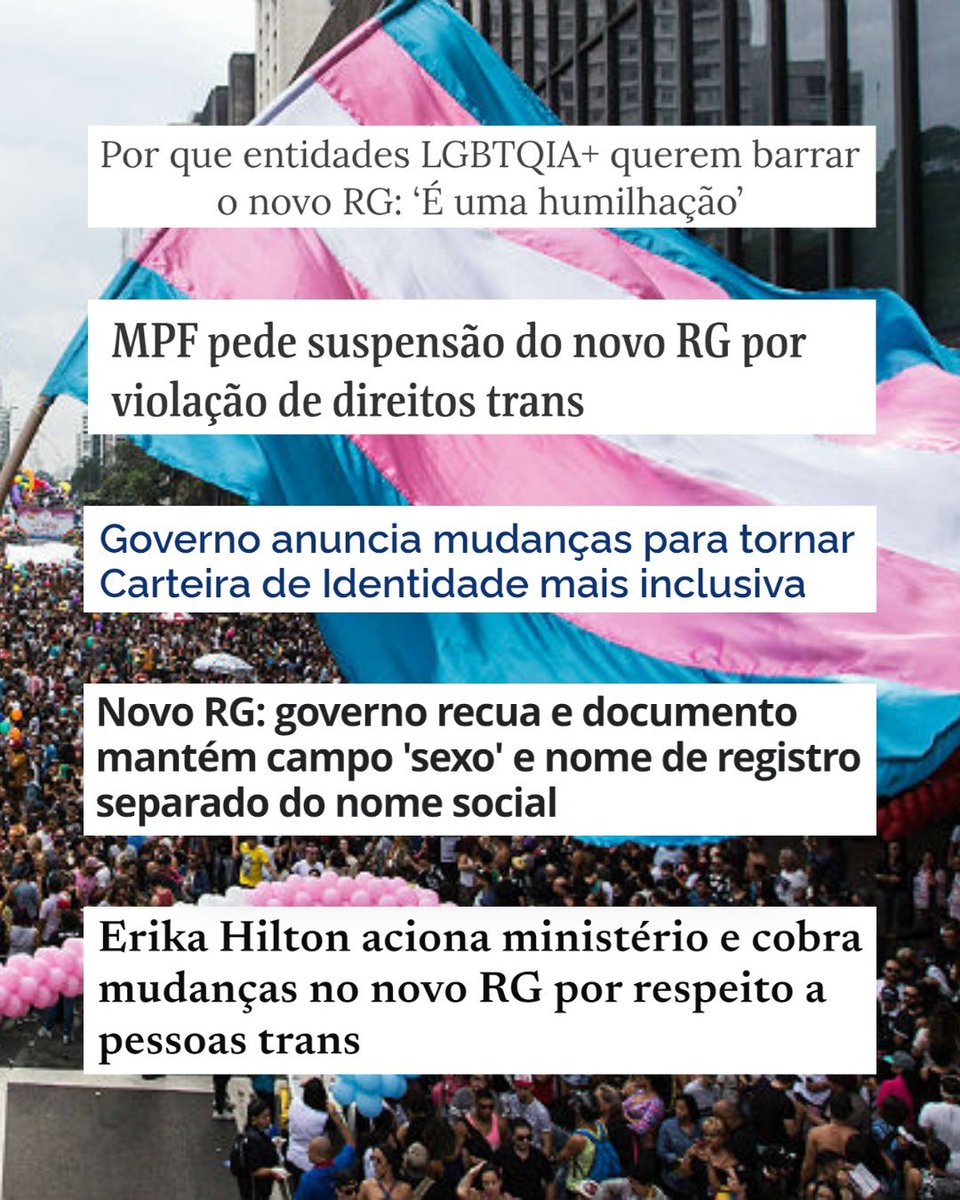 A QUESTÃO DO RG EXCLUDENTE

Vi muita gente confusa do porquê o novo RG, que desrespeita o nome social das pessoas, é problemático. Então vem cá entender melhor 👇🏾

1⃣ Essa proposta é do Governo Bolsonaro, e já naquela época o Ministério Público Federal se opôs à essa mudança.

👉🏾