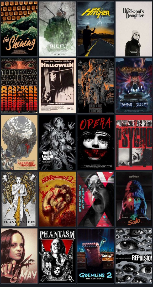 EVILSCRE4M's tweet image. my twenty favourite horror movies