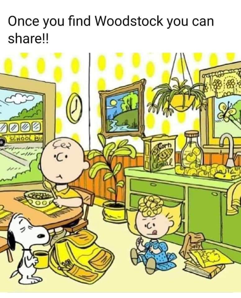 Keine 3 Sekunden hab ich gebraucht.
Meine Freundin sucht seit Stunden und schreibt verzweifelt, ich soll ihr sagen, wo Woodstock ist 😂🙈