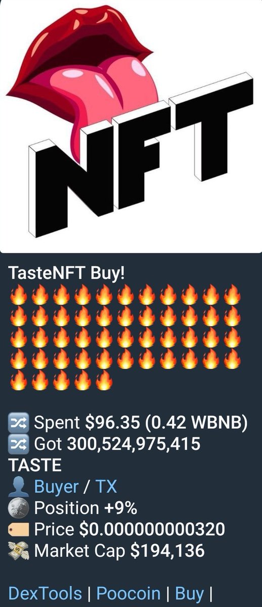 Satoshi_Mars's tweet photo. #TasteNFT $TASTE trading live on @PancakeSwap https://t.co/Is42OAA8hj