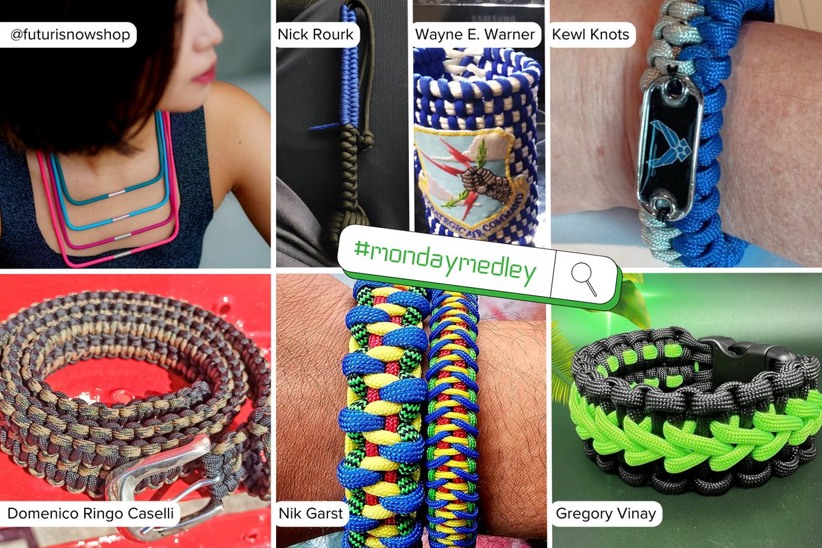 This Monday Medley shows the versatility of Paracord! Featured cord creations range from modern, minimalist statement jewelry to intricate weaves. Feel free to share your thoughts or leave a comment for the creators! 🤩 #paracord #550paracord #paracordnecklace #paracordbracelet