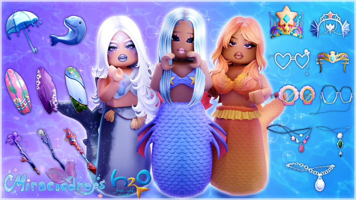 🧜🏾‍♀️💜MiracleDrops x H2O Just Add Water 💜🧜🏾‍♀️ From Disney Channel and Nickelodeon, your favorite Roblox mermaid got to collaborate with H2O: Just Add Water! Shop from 3 Layered Clothing styles and 17 accessories💜 🎮: roblox.com/games/13492762… #Roblox | #RobloxDev | #RobloxUGC