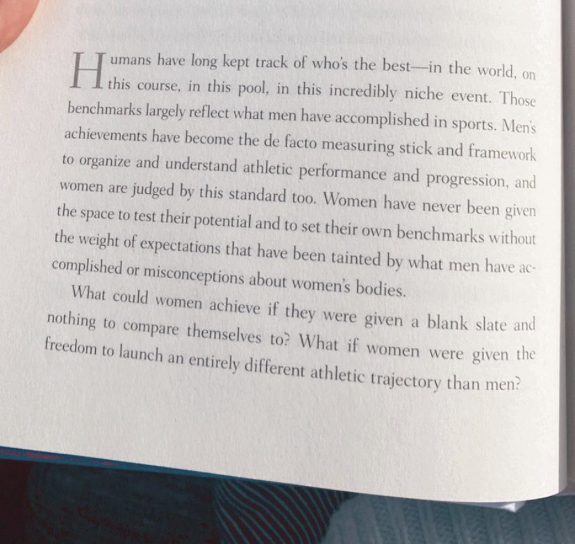 Recently finished @cyu888’s new book Up to Speed - a great summary of historical and contemporary women’s sports science research with interesting anecdotes from a range of athletes. But in amongst the science were some thought-provoking passages that really resonated with me: