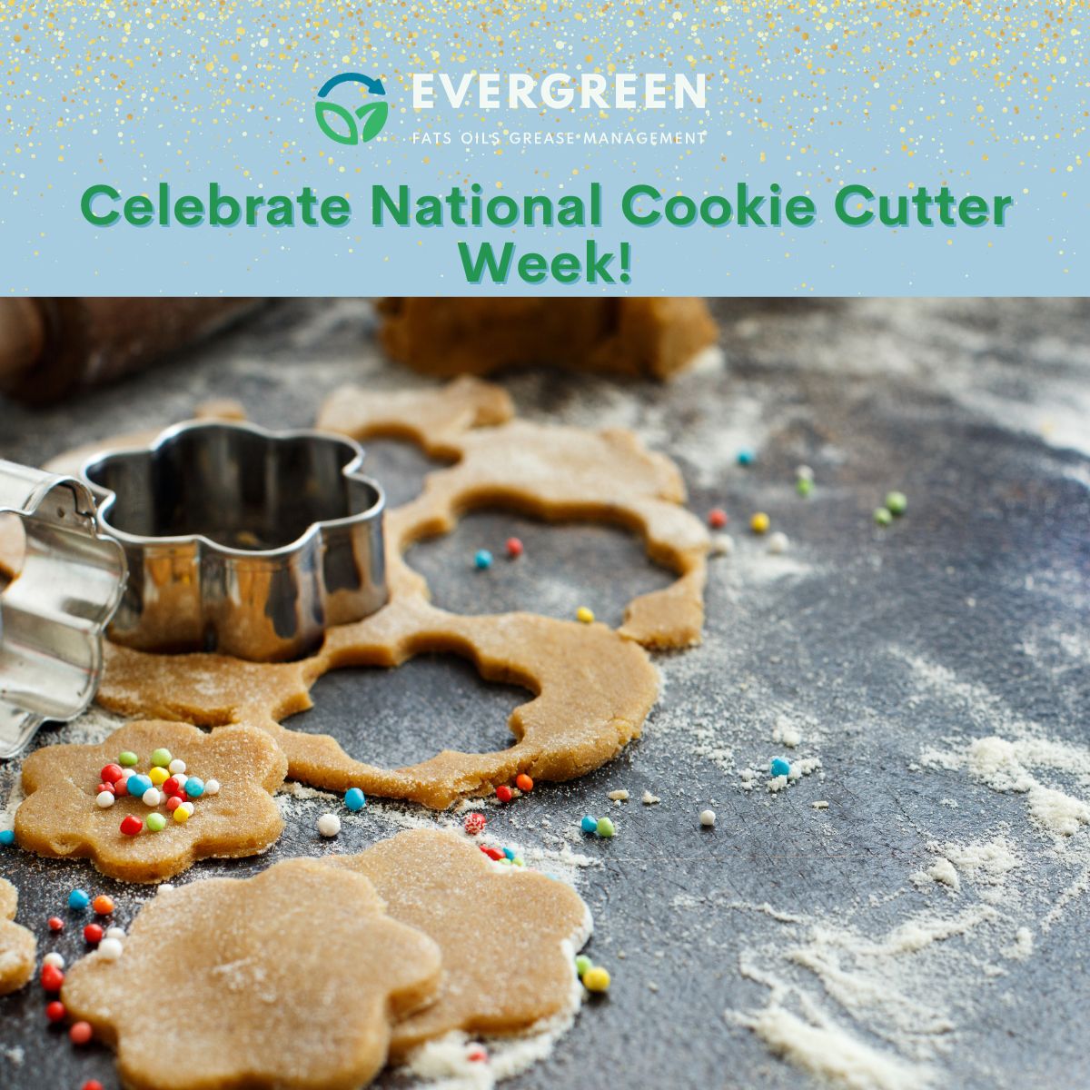 🍪 Celebrating National Cookie Cutter Week amidst the hustle of bakery season! Protect your kitchen's magic with Evergreen Grease Service - where precision meets passion. #NationalCookieCutterWeek #BakeryLife #KitchenSafety