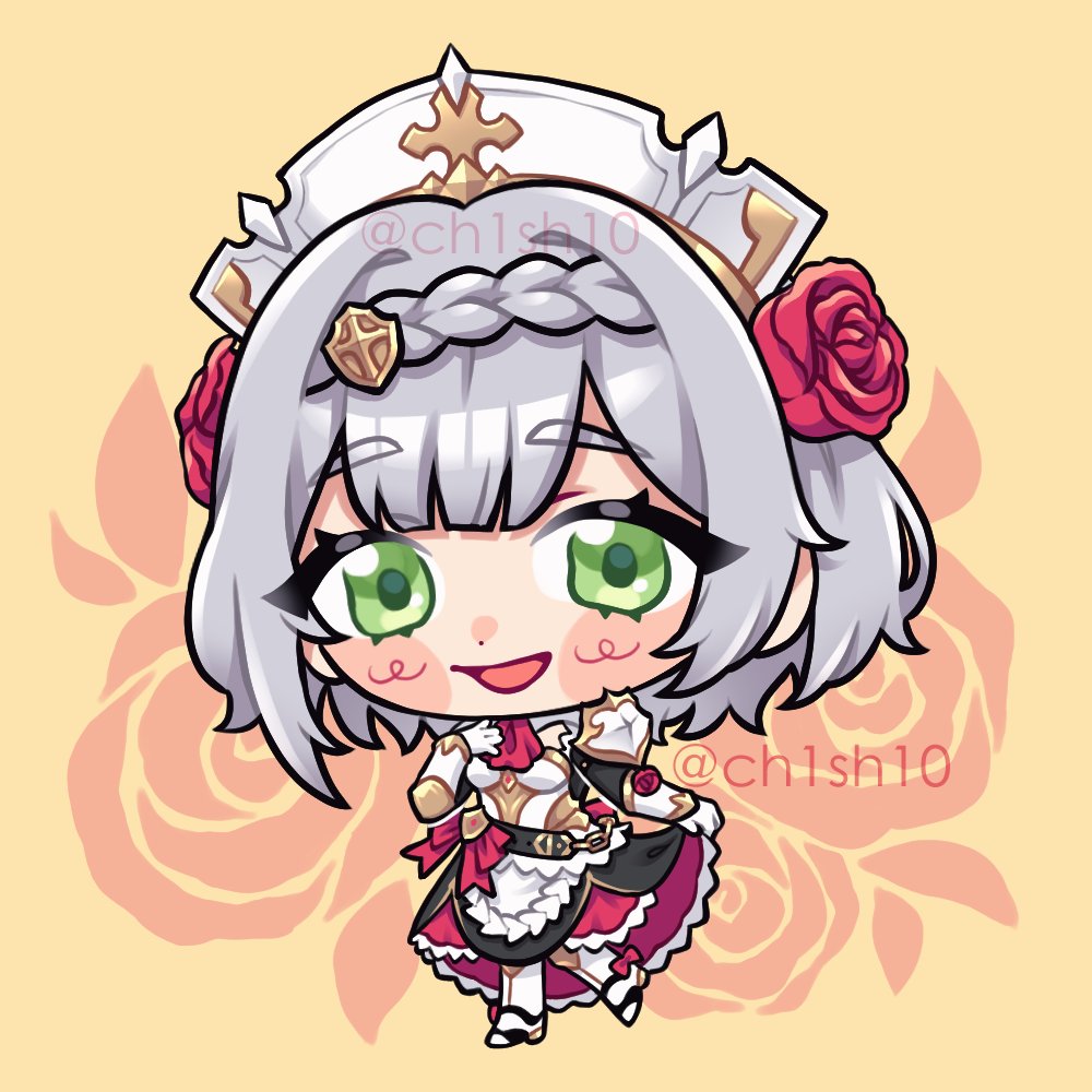 ノエル(原神) 「chibi comms of noelle and violet for   」|cheese. Sakuracon 3102 ➡️ Doujima G69のイラスト