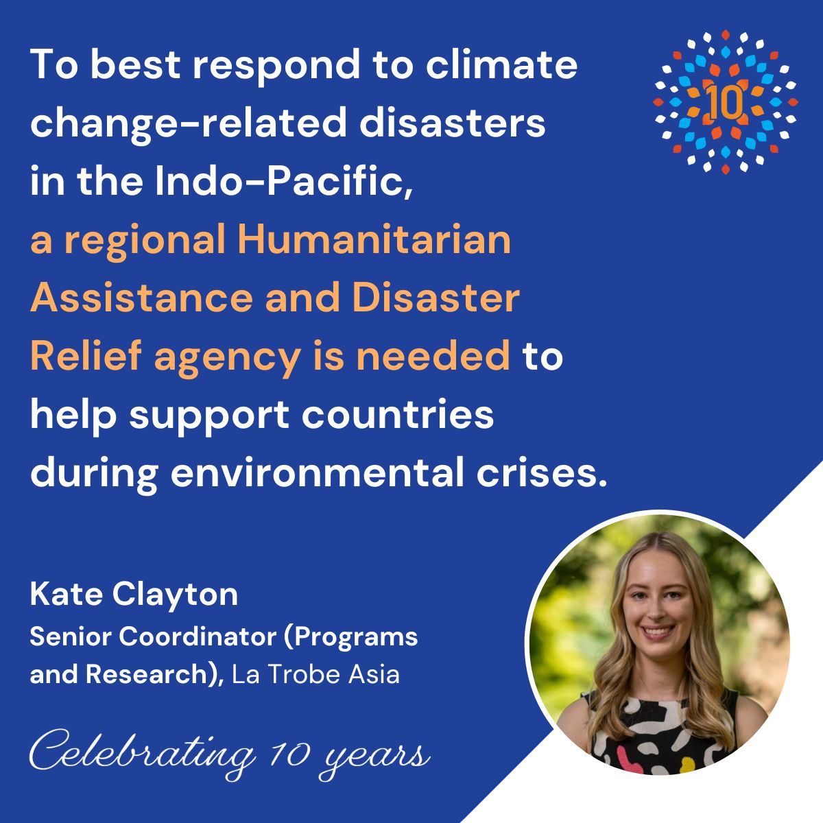 #CentreAt10 | 'The #IndoPacific is the most climate-affected region on the planet,' writes @latrobeasia's @kateclaytn. Her latest article explores #climatechange related disaster management in the Indo-Pacific to ensure a more secure future: bit.ly/47WOkoJ
