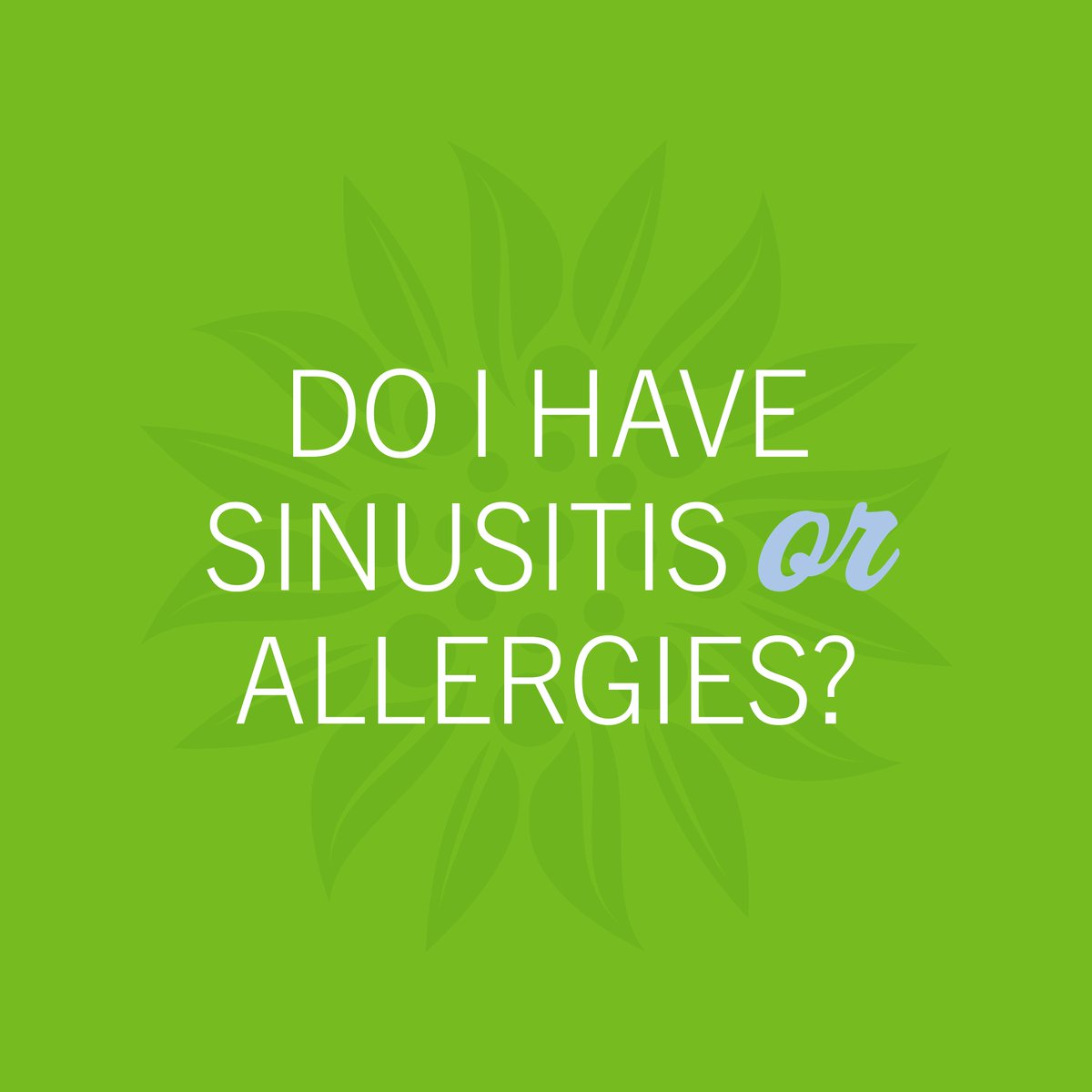 Sinusitis and allergies can seem similar. This list of symptoms will help you identify the cause:

SINUSITIS:
⭐ Thick yellow or green nasal discharge
⭐ Facial pain 
⭐ Headaches 

ALLERGIES:
⭐ Sneezing and coughing
⭐ Itchy eyes 
⭐ Skin rashes

bit.ly/3L2QAig