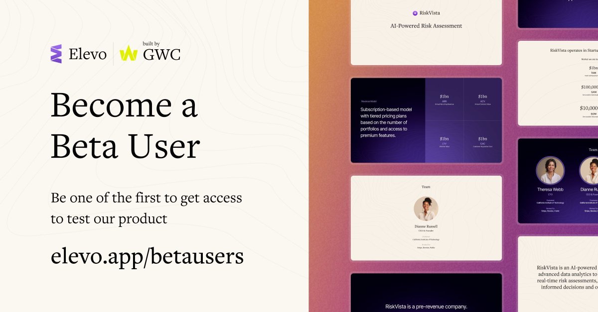 We're building <a href="/elevoapp/">Elevo</a> to empower founders in crafting compelling pitch decks. Want to be a part of it? Your feedback and insights can play a pivotal role in shaping the future of Elevo - become a beta user at buff.ly/3NdOOhT