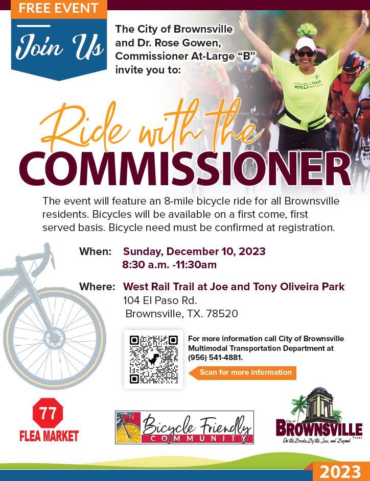 🚴‍♀️ Join City Commissioner Gowen on a community bike ride! 🌳🌍 Let's pedal for a greener, healthier city.  Helmets on, ride safe, and enjoy! 😊 #RideWithTheCommissioner #HealthyCity #BicycleFriendlyCommunity 🚴‍♂️🌟
@BTxRGV