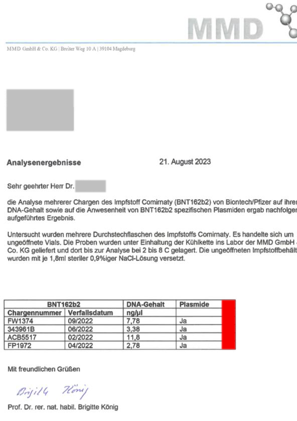 Kleiner Vorgeschmack auf die Frage, sind DNA + Plasmide in Corminaty? - 
Diskutieren Sie mit uns, mit Prof. Dr. König und mir.

Daher meine Frage: Wovor haben die aktuell mir jetzt Drohenden eigentlich Angst?
Das im modRNA-Covid-19-Impfstoff eigentlich keine DNA nachweisbar sein